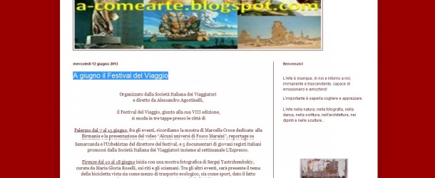 A come Arte – A giugno il Festival del Viaggio