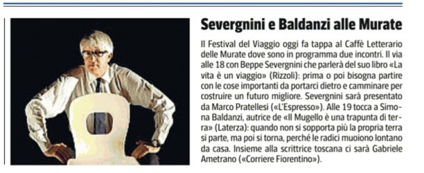 Il Corriere Fiorentino – Severgnini e Baldanzi alle Murate