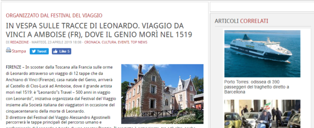 Firenze Post – In vespa sulle tracce di Leonardo. Viaggio daVinci a Amboise (FR), dove il genio morì nel 1519